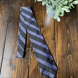 Brooks Brothers Silk Black Diagonal Striped Tie